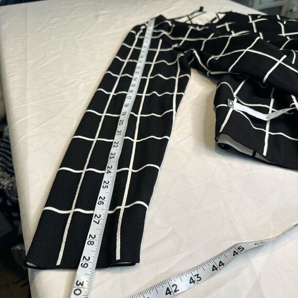 Jones New York Grid Plaid Full Zip Jacket 2X Preppy Minimalist Stretch Knit - Picture 8 of 8